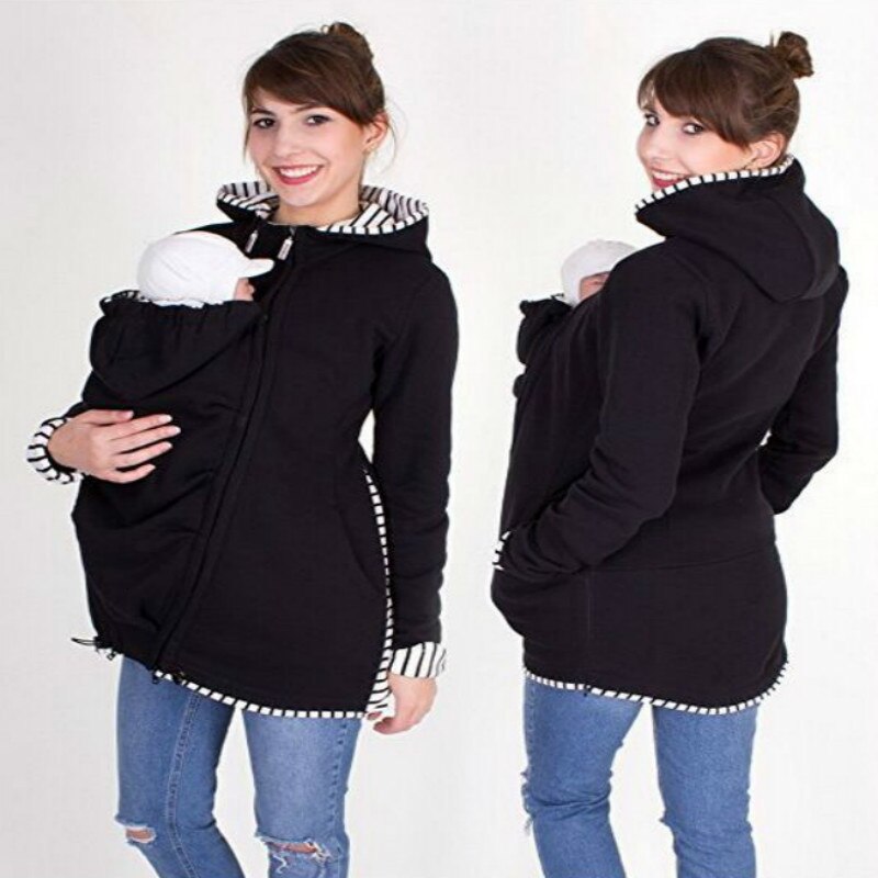 Gravidrockar gravid kängurukappa vinterjacka för gravida ytterkläder långärmade solida outfits kläder jackor