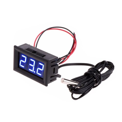 5V 12V 0.56 "termometr cyfrowy doprowadziło samochód kryty odkryty inkubator Acquarium czujnik temperatury stacja pogodowa monitor: Niebieski