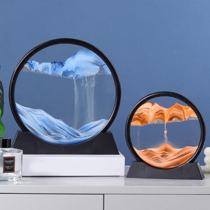 One Piece Of 10 Inch Art Picture 3D Hourglass Glass Ornaments Home Decoration Items