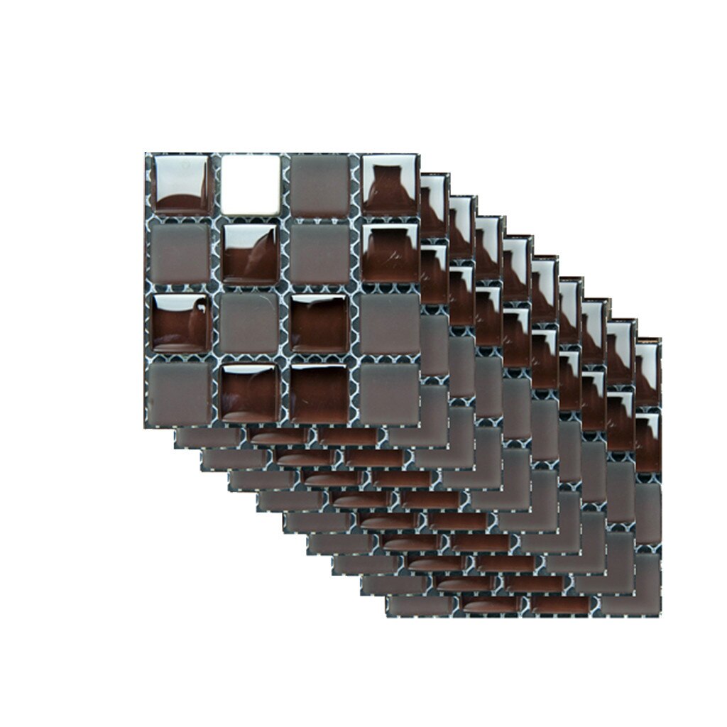 10 Pcs Keuken Badkamer 3d Waterdichte Zelfklevende Mozaïek Muurtattoo Kast Sticker Schil En Stok Backsplash Vinyl Tegels Papier: D