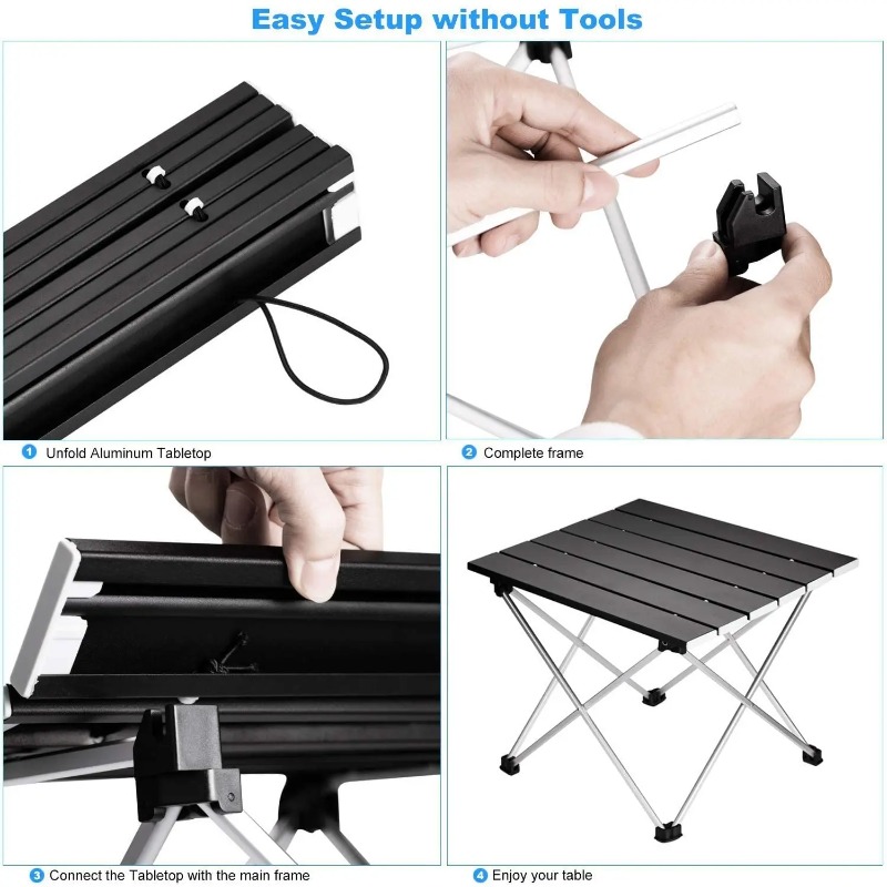 Ultralätt bärbart hopfällbart campingbord hopfällbart utomhus middagsbord höghållfast aluminiumlegering för trädgårdsfest picknick bbq