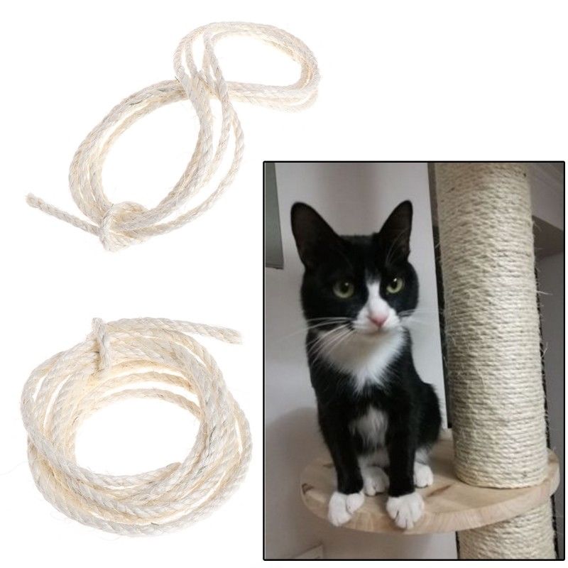 DIY cuerda de Sisal para postes de rascado de gato 4mm/6mm/8mm/10mm al por mayor juguetes para mascotas gato rascado de gato pequeño Juguetes
