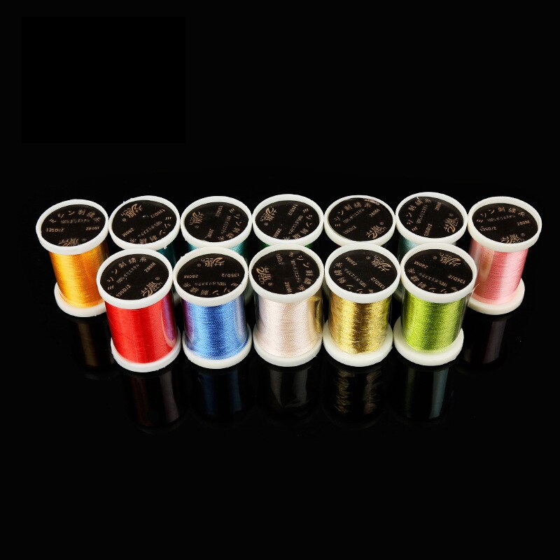 Mixed Colors Sewing Thread Roll Machine Hand Embroidery 28M Patchwork Silk Sewing Machine Non-woven DIY Threads 135D/2 Computer