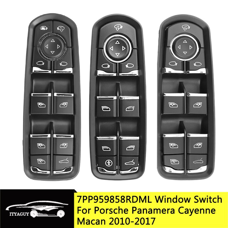 7PP959858AEDML 7PP959858RDML 7PP959858MDML Linksvoor Schakelaar Ruitbediening Knop Voor Porsche Cayenne-Macan Panamera