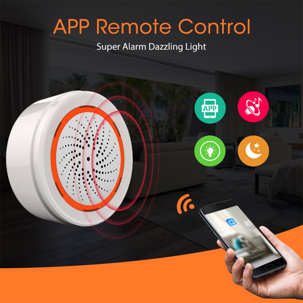 Usb sirene alarm sensor smart temperatur og fugtighed sensor lyd og lys alarm kompatibel med 2.4 ghz hjemme sikkerhed zigbee