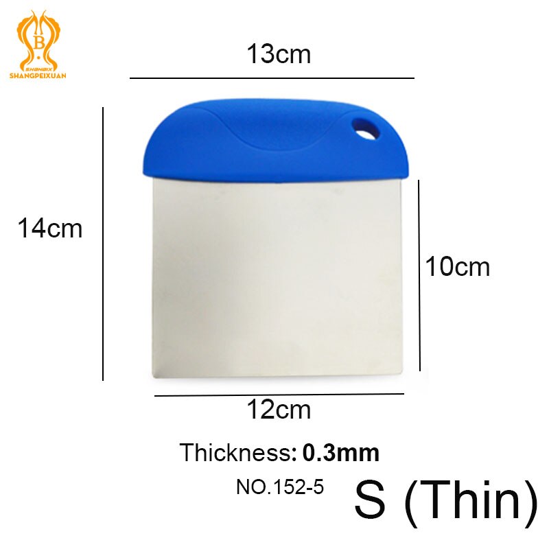 SHANGPEIXUAN Stainless Steel Pizza Cutter Portion Maker Food Scrapers Rubber Handle Cut Knife Dough Pastry Scrapers Chopper: Small Thin
