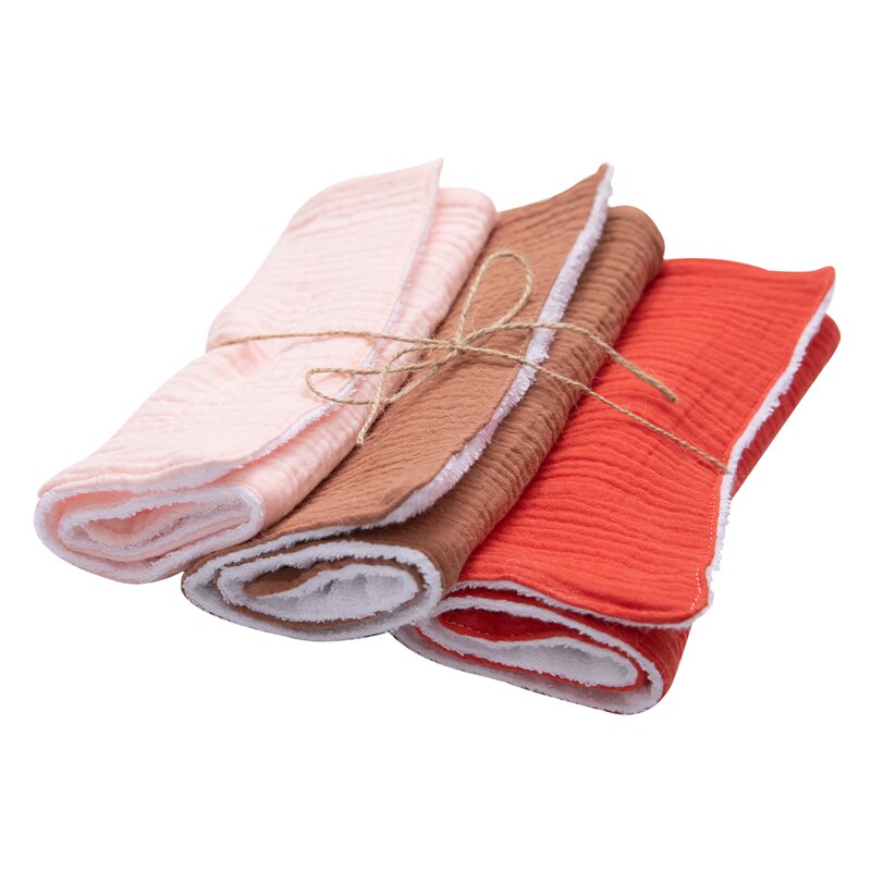 Mordedura de 3 uds. De toalla para bebé, Toalla de baño para bebé, pañuelo de algodón para eructar, gasa suave absorbente, paño de lavado para jardín de infantes: B 3PCS no box