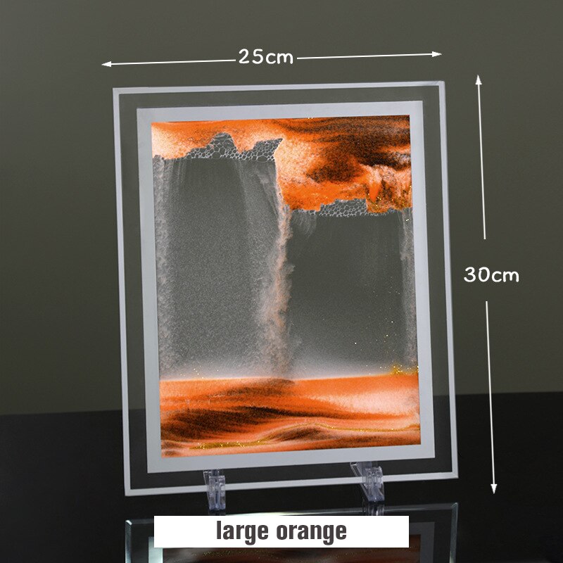 Sablier rotatif 3D avec paysage de sable profond, peinture de sable mouvant, décoration de bureau pour la maison,: B O