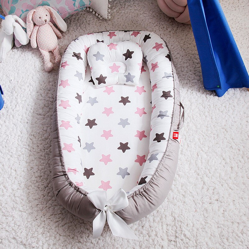 Baby Nest Bed Portable Crib Folding Newborn Cot Nursery Sleep Nest Infant Cradle Baby Bassinet Child Soft Bed Carry Washable Cot: 7