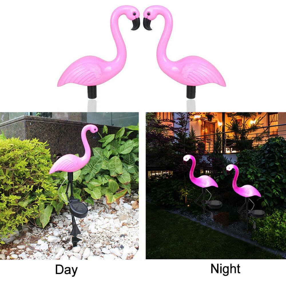 Solar flamingo pæl lys lanterne sol drevet gang lys vandtæt udendørs sol lys plæne gård lampe til haven terrasse