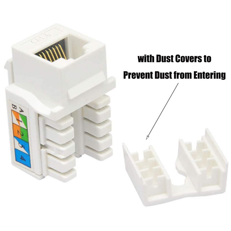 50 Pack RJ45 Cat6 90-Degree Keystone Jack Insert Ethernet UTP Cat6 Keystone Jacks