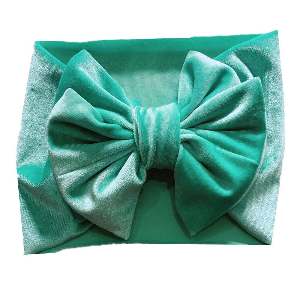 Brand Toddler Kid Baby Girl Boy Velvet Headband Solid Bowknot Hair Band Headwear Cotton Head Wrap Props Kids 1-5T