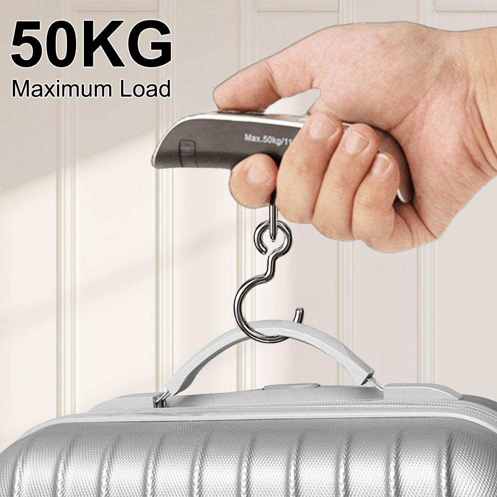 50kg/110lb elektroniske hængende kuffertvægte, lomme elektronisk kuffertvægt, lcd-display digital bagagevægt
