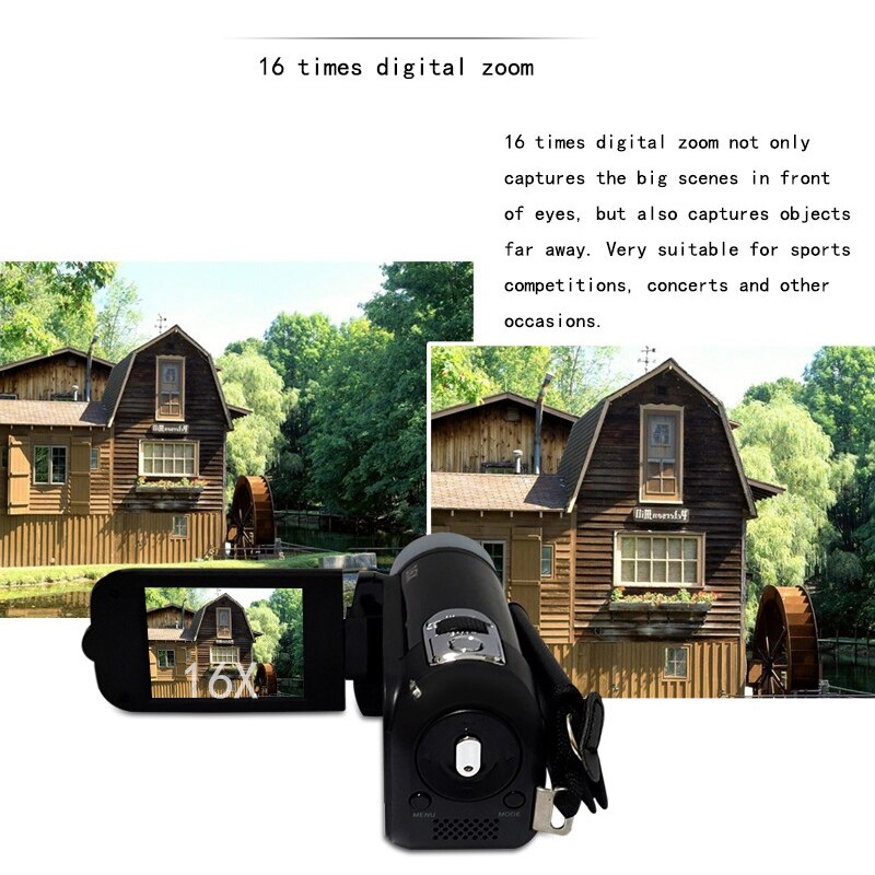 1080P HD 16 Millionen Pixel DV Camcorder 2,7 Zoll Bildschirm 16X Nacht Schießen Zoomen Digital Video Kamera