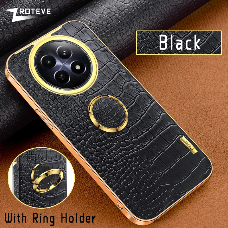 For Realme12 Pro+ Case Zroteve Plating Silicone Crocodile Leather Cover For OPPO Realme 12 Pro Plus 12x Realme12x 5G Phone Cases: Nylon / Fluorescent Green