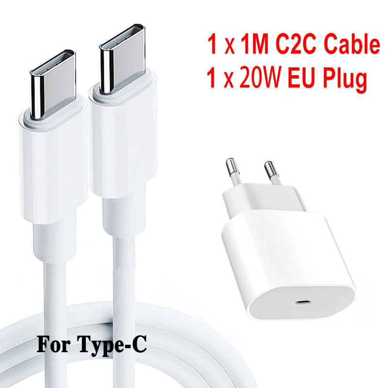 20W Fast Charger For Apple For iPhone 14 13 12 15 16 Pro Max X XS XR Quick Charger Phone Adapter USB C Type C Fast Charge Cable: EU