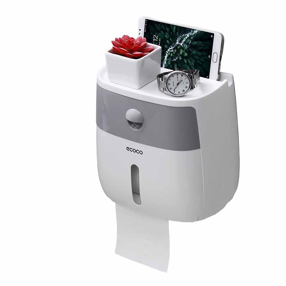Waterproof Wall Mount Toilet Paper Holder Shelf Toilet Paper Tray Roll Paper Tube Storage Box Tray Tissue Box Home