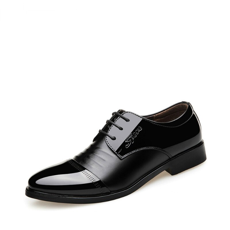 Męskie oksfordzie byczek sukienka PU buty skórzane w brytyjskim stylu czarne niebieskie buty ręcznie wygodne formalne sukienka płaskie buty męskie sznurowane buty