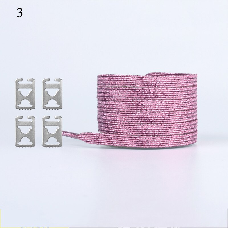 Fargerike skinnende skolisser unisex 105cm raske uten knytesko blonder barn barn spenne skolisser stretch late skolisser: 3