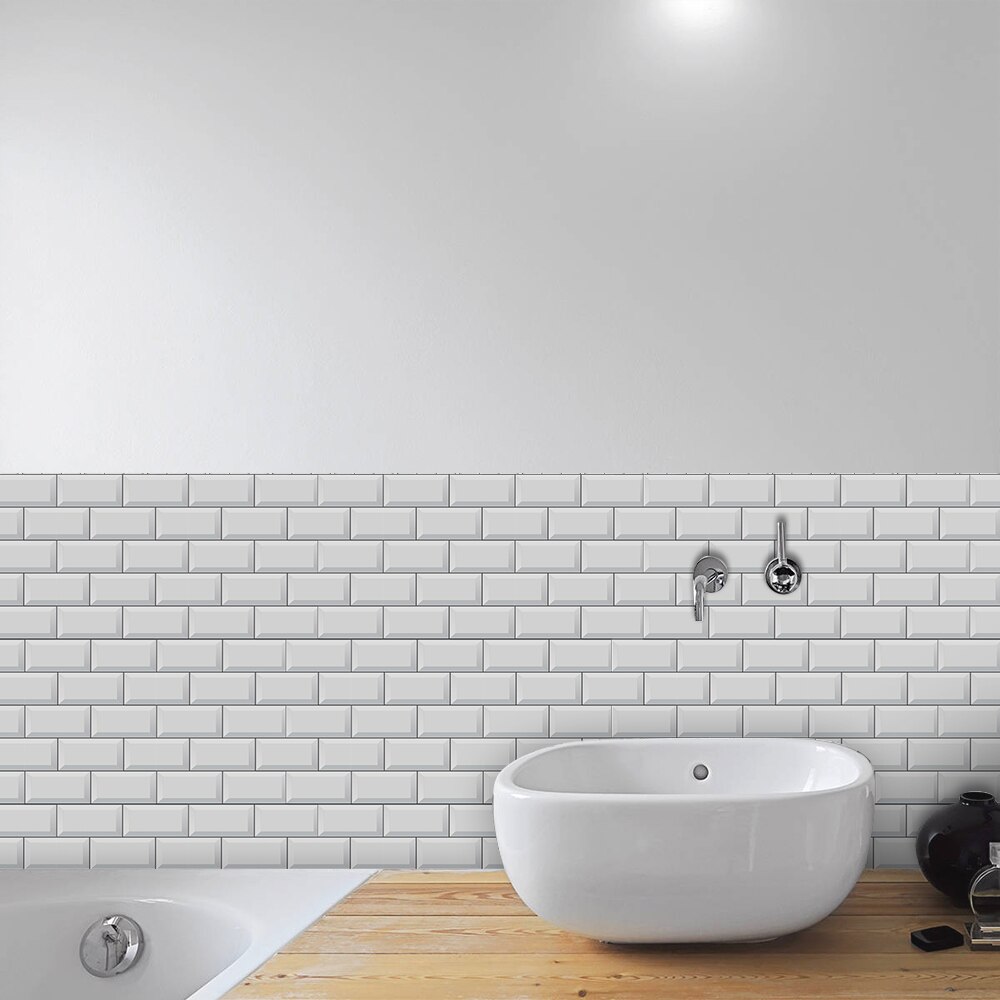 Funlife® Tile sticker Oil Proof Oil Proof Peel & Stick Removable Self-Adhesive Bathroom Decorative Floor DIYKitchen Backsplash: 15x15cmx10pcs