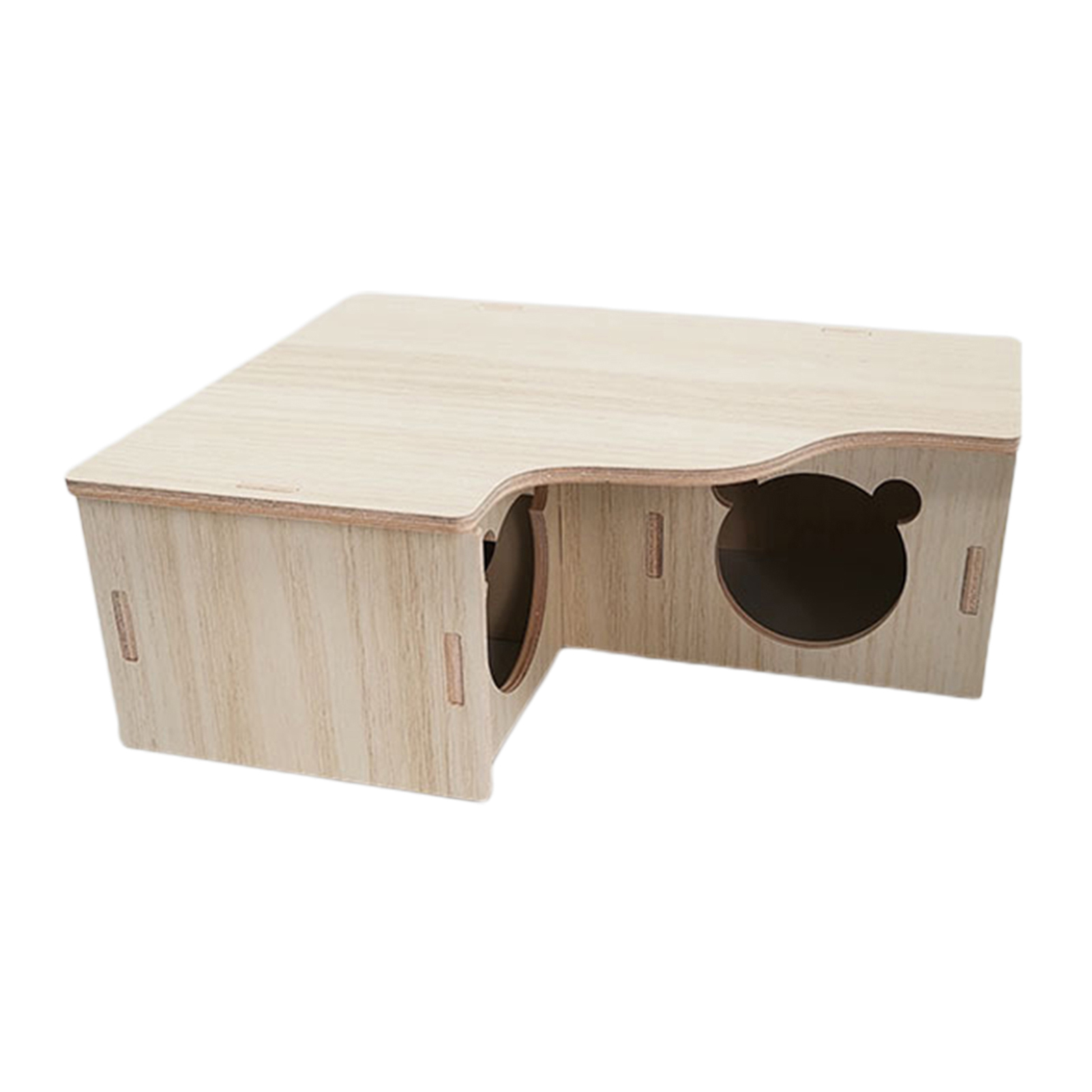 Hamster House Guinea Toy Wood Hideout Wooden Cabin Maze Cage Hidepets Toys Animal Place Hiding Platform Decor Enrichment: Light Grey