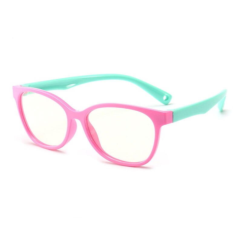 Ramme til optiske briller til børn drengepiger nærsynethed brillerammer med 0 graders linser glatte punkter børn unisex  f8142: Rødgrøn
