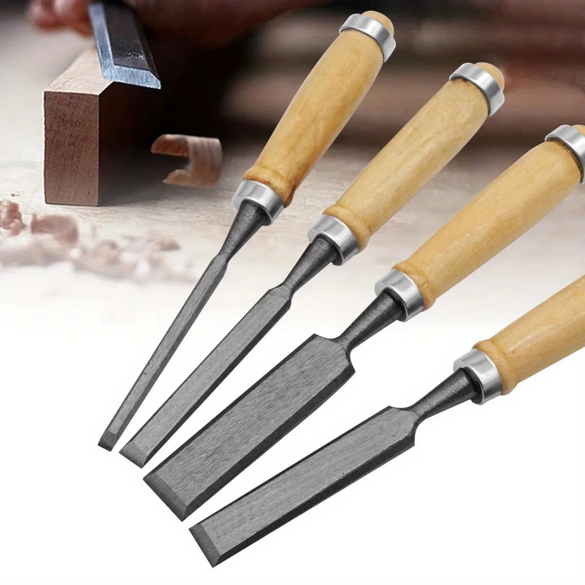 Juego de cinceles para tallar madera, profesionales, para carpintería, con herramientas ergonómicas para tallar madera, herramientas auxiliares DIY, 4 Uds.