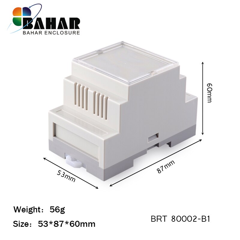 Bahar 1 stk. industriel din skinne plastkabinet abs elektroniske projektkasser diy din skinne boks wire samledåse brt 80002