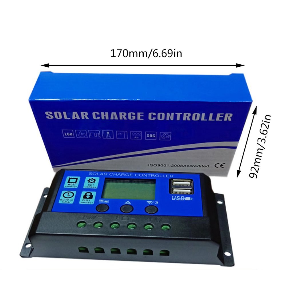 Solar Controller Light Control Time Control Automatic Recognition Street Light LED Light Double USB Interface Chargings