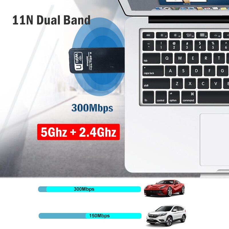 300Mbps Dual Band kabellos-N USB Adapter ethernet 802.11n Laptop usb 2.4g & 5g Schreibtisch wifi dongle wi-fi karte longo alcance