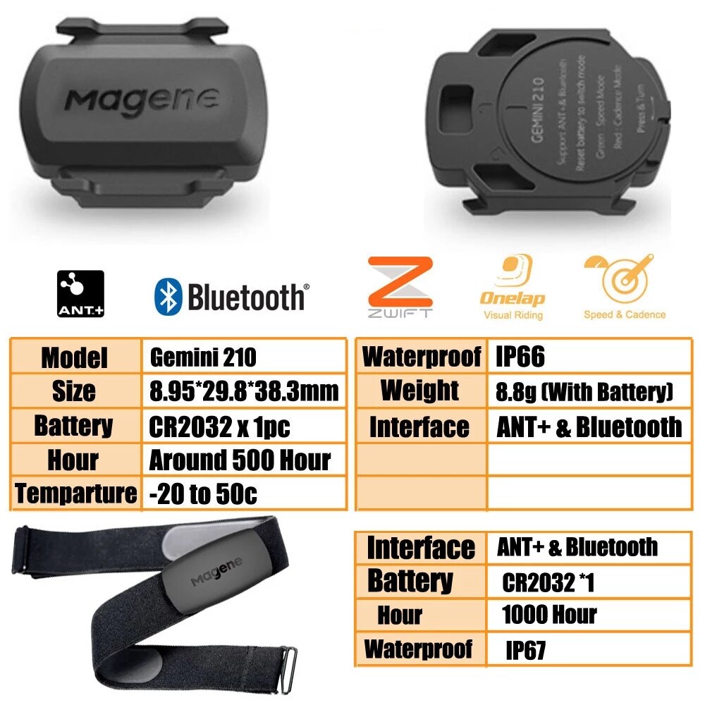 Magene Heart Rate Monitor H64 S3+ ANT+ Bluetooth Bicycle Dual Mode Speed Cadence Sensor Bicycle Computer For GARMIN Bryton XOSS