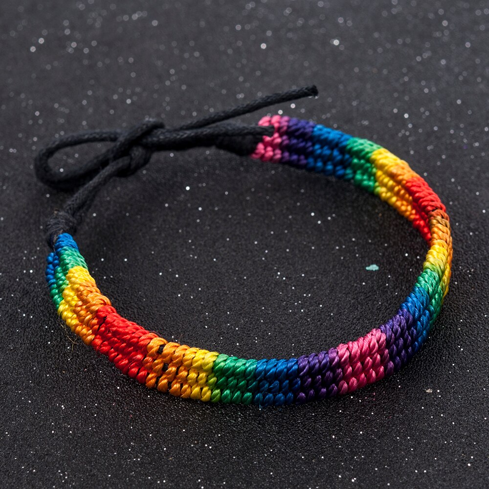 Simple Power Gay Pride LGBT Rainbow Unisex Armband Sieraden Lesbische Biseksuele Handgemaakte Knoop Trans Touw Ketting voor Mannen Vrouwen