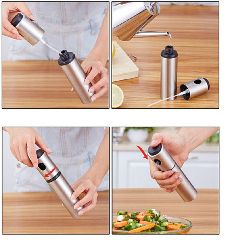 Staal Olijfolie Sproeier Keuken Bakken Olie Spray Lege Fles Azijn Fles Olie Dispenser voor Koken Salade BBQ Tool