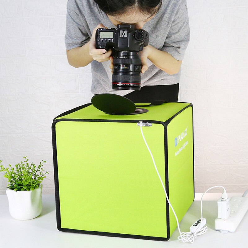 Puluz 30*30cm Mini Foldable Photo Studio Box Photography Lightbox Studio Shooting Tent kit with LED Ring & 6 Color Backdrops