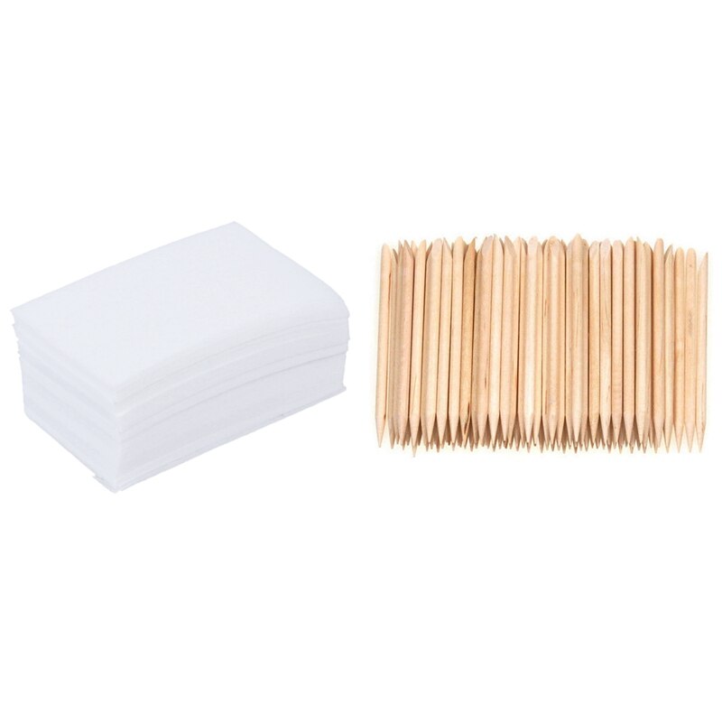 900 st nail art manikyr lackborttagningsmedel rengöringsservetter bomullsdynor papper & 100 st pusher remover manikyrvård
