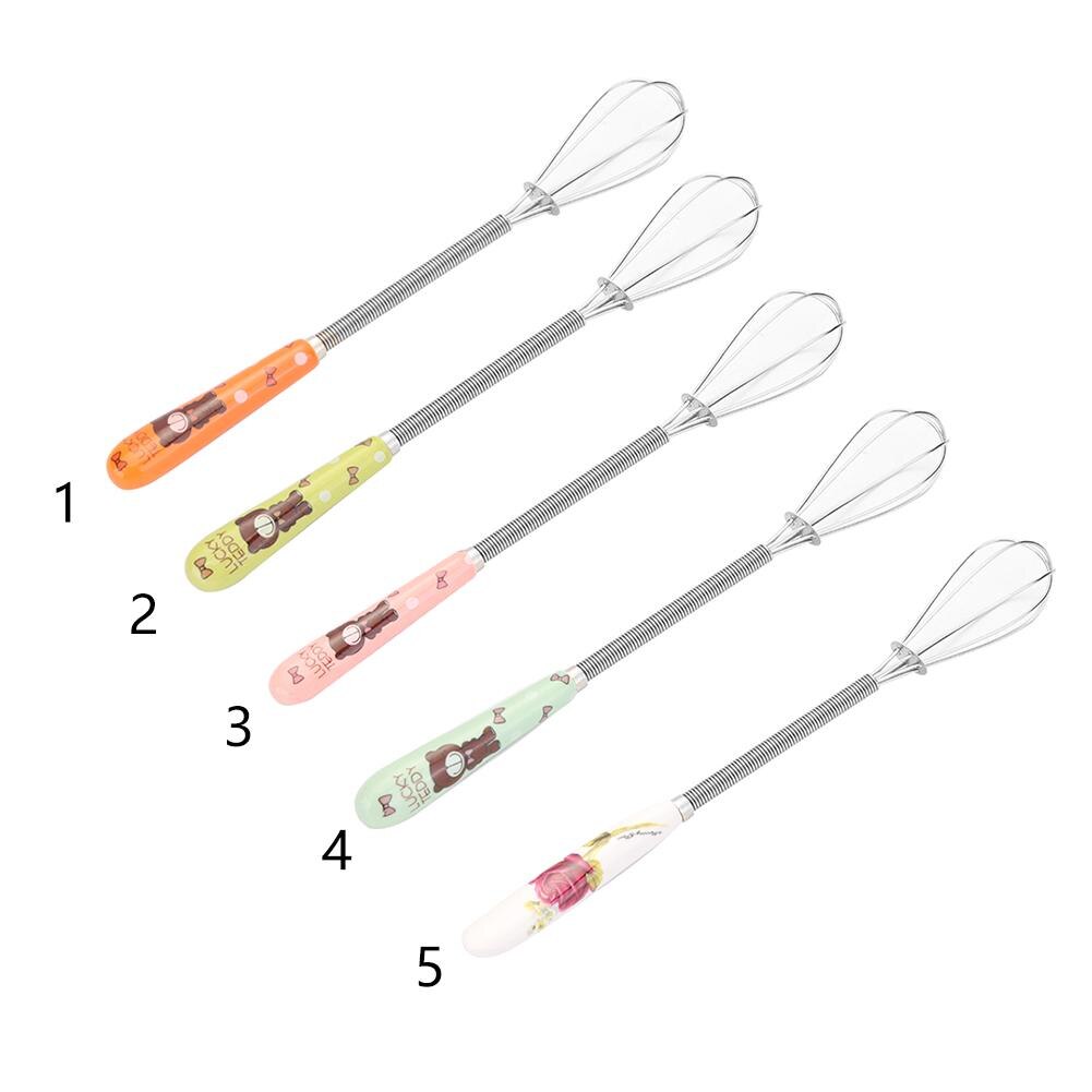 1 Uds herramienta de cocina batidor de acero inoxidable mezclador batidor de huevos batidor giratorio batidor de mano herramienta de estirado