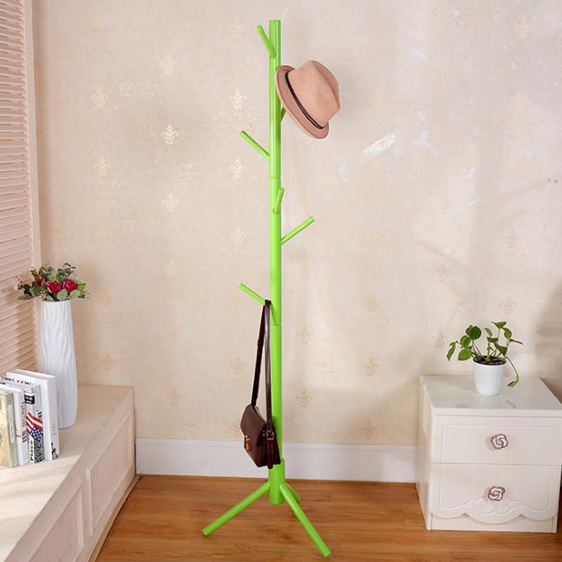 Premium Houten Kapstok Vrijstaand Met 8 Haken Hout Boom Kapstok Stand Voor Jassen Hoeden Sjaals Kleding Handtassen: green