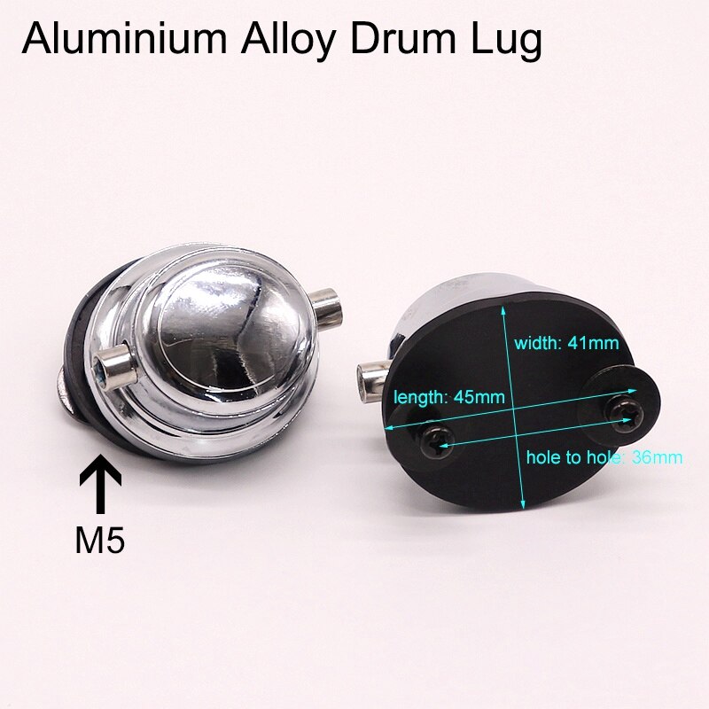 Snare Drum Lugs Single Side 2 Kanten Drum Lug Dw Drum Lugs Model Lug Drum Drum Accessoires Zilver Kleur Met washer &amp; Schroeven 1 Pc: M5 36mm