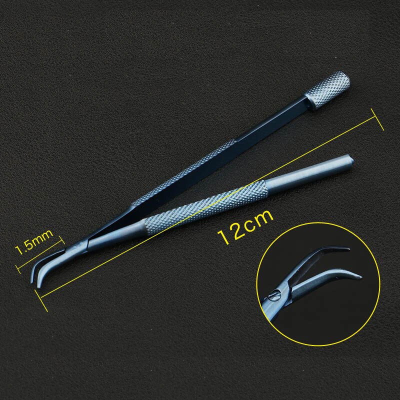 Fin klingeholder mikroskop rustfrit stål titanium oftalmisk instrument 12cm lige albue: D
