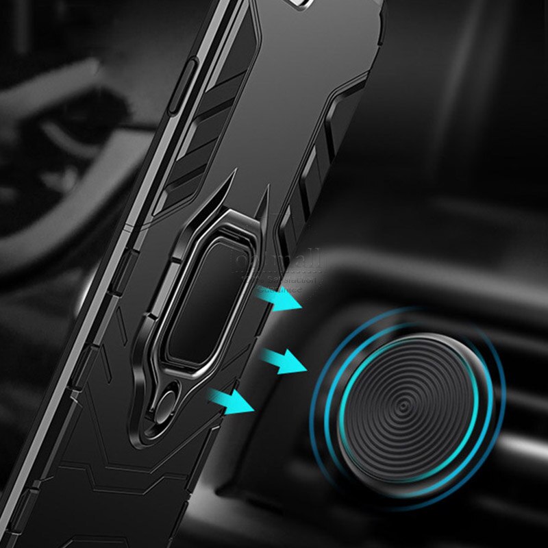 Hybrid Rugged Armor For Huawei Honor 10X lite Case Kickstand With Metal Finger Ring Shock Proof Cover For Honor 10X light Cases