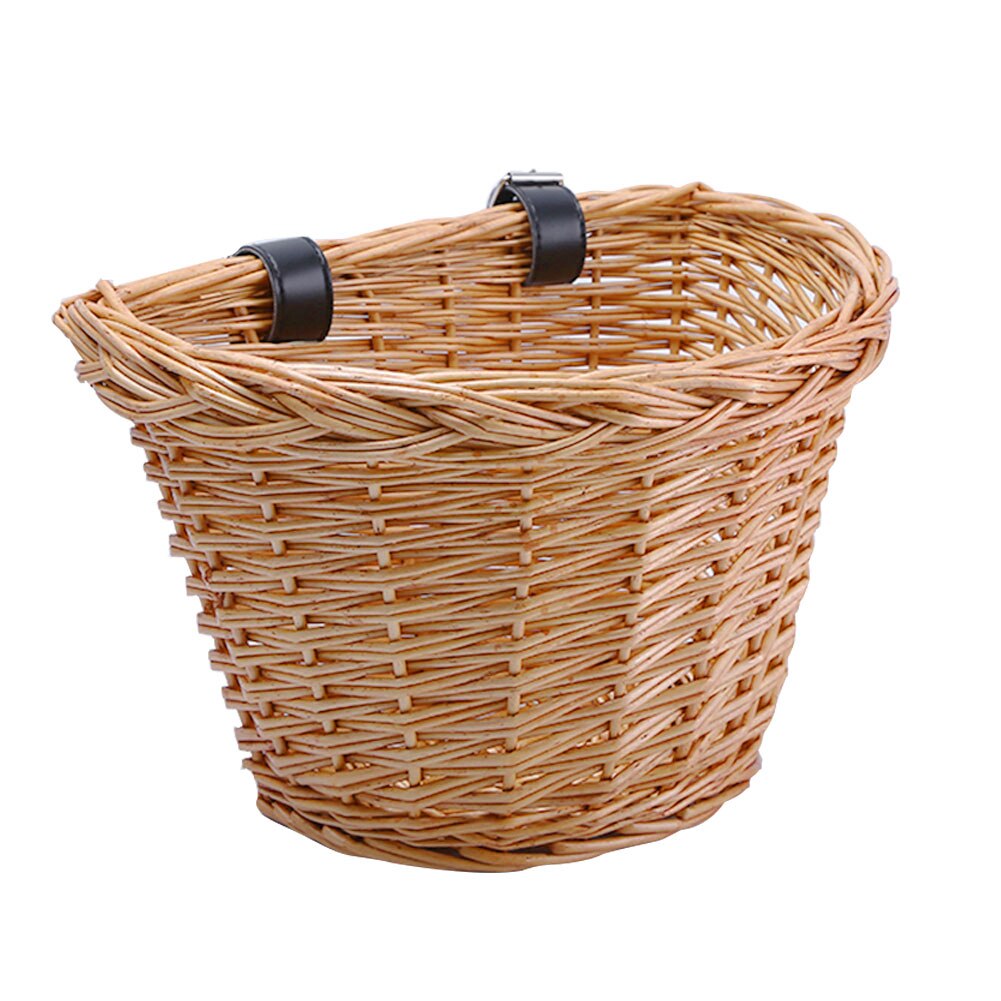 freundlicher Fahrrad Rattan Korb Griff Bar Weide Hand gewebte Träger Radfahren Rolle Vorderseite Tasche freundlicher Fahrrad Reiten Fracht Lagerung: 30x23x22cm