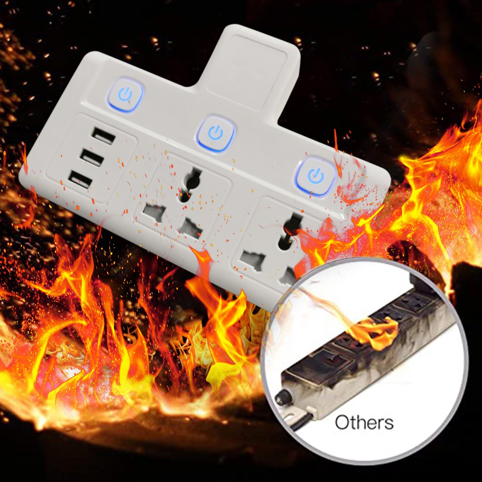 Uk Standard Usb Socket Switch Control Panel British Standard Socket White Round Plug 2/3 Holes Socket With Switch On Off#dg4