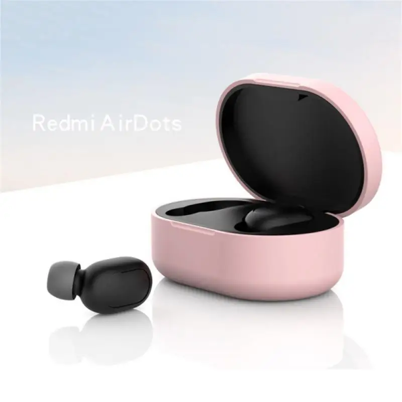 Silicone Case For Xiaomi Redmi Airdots 1/2 Cover Protective Earphone Case Headphones Cases Protective Charging Box Bag: Khaki