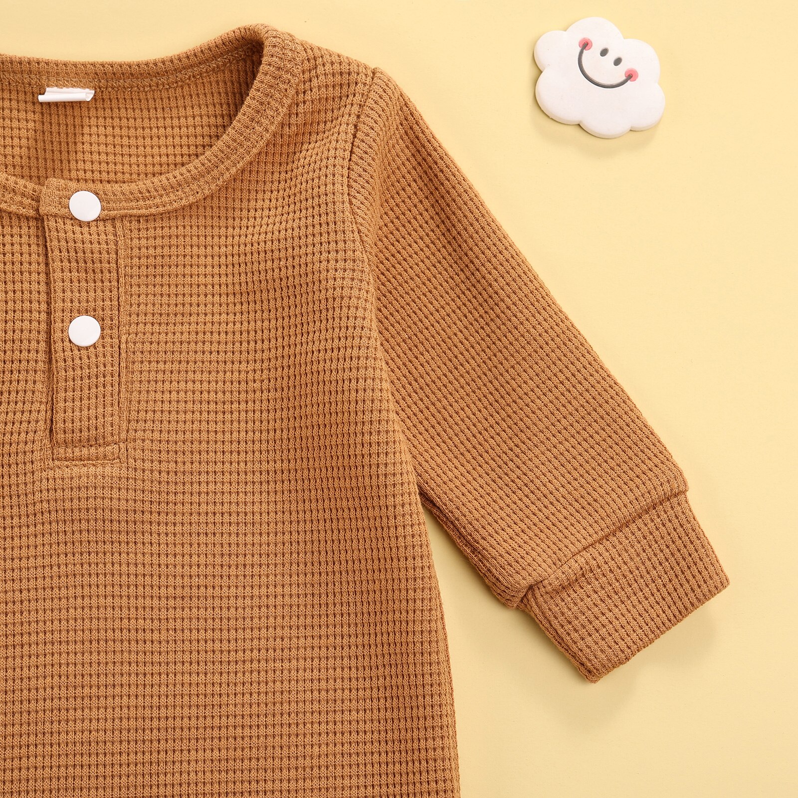 Monos de otoño para bebés, niñas y niños, monos con pies de 0 a 12M, monos de Color sólido de manga larga con botones