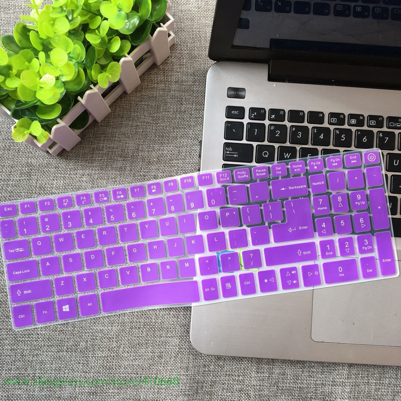 15.6 17 inch Keyboard Protector Cover Skin for Acer Aspire E5-774G ES1-523 ES1-523G ES1-533 E5-752G E5-773 E5-773G E5-774: Purple