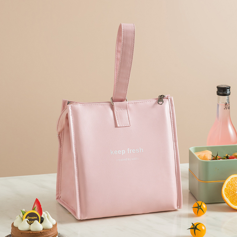One-shoulder Bento Bag Student Lunch Box Bag Lunch Bag Office Worker Carrying Lunch Bag Thermal Insulation Bag: Blue