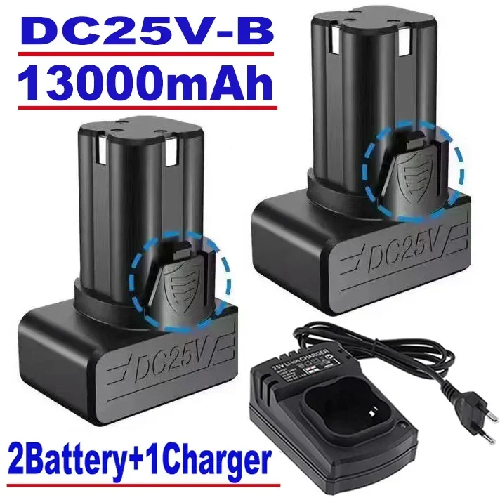 100% 25V Elektrische Schroevendraaier Accu Accu Accu Accu Accu Snoerloze Schroefdraaier Elektrisch Gereedschap Accu: Black
