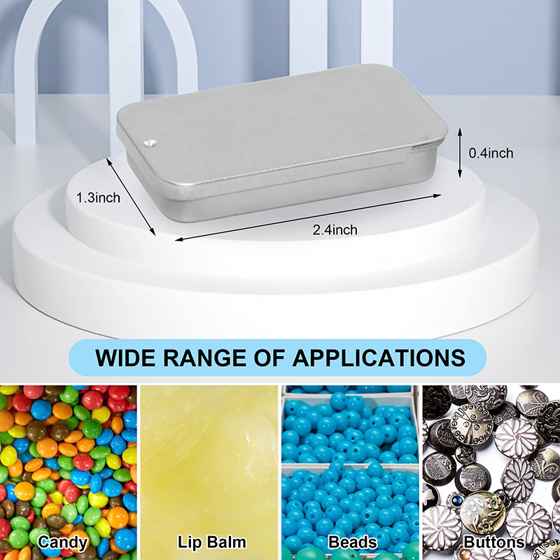 Tinplate Box Slide Lid Push Pull Box Drawer Balm Box Pet Food Portable Box Mini Aromatherapy Jar Candy Small Iron Box Box