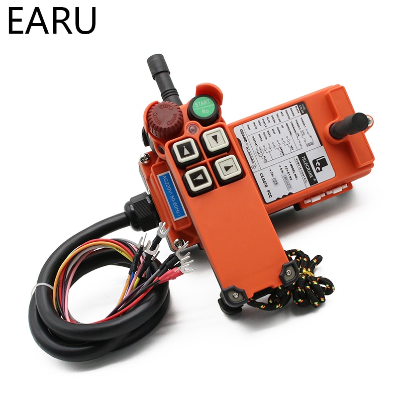 Télécommande Radio sans fil industrielle 12V 24V 110V 220V 380V, 1 récepteur + 1 émetteur F21-4S