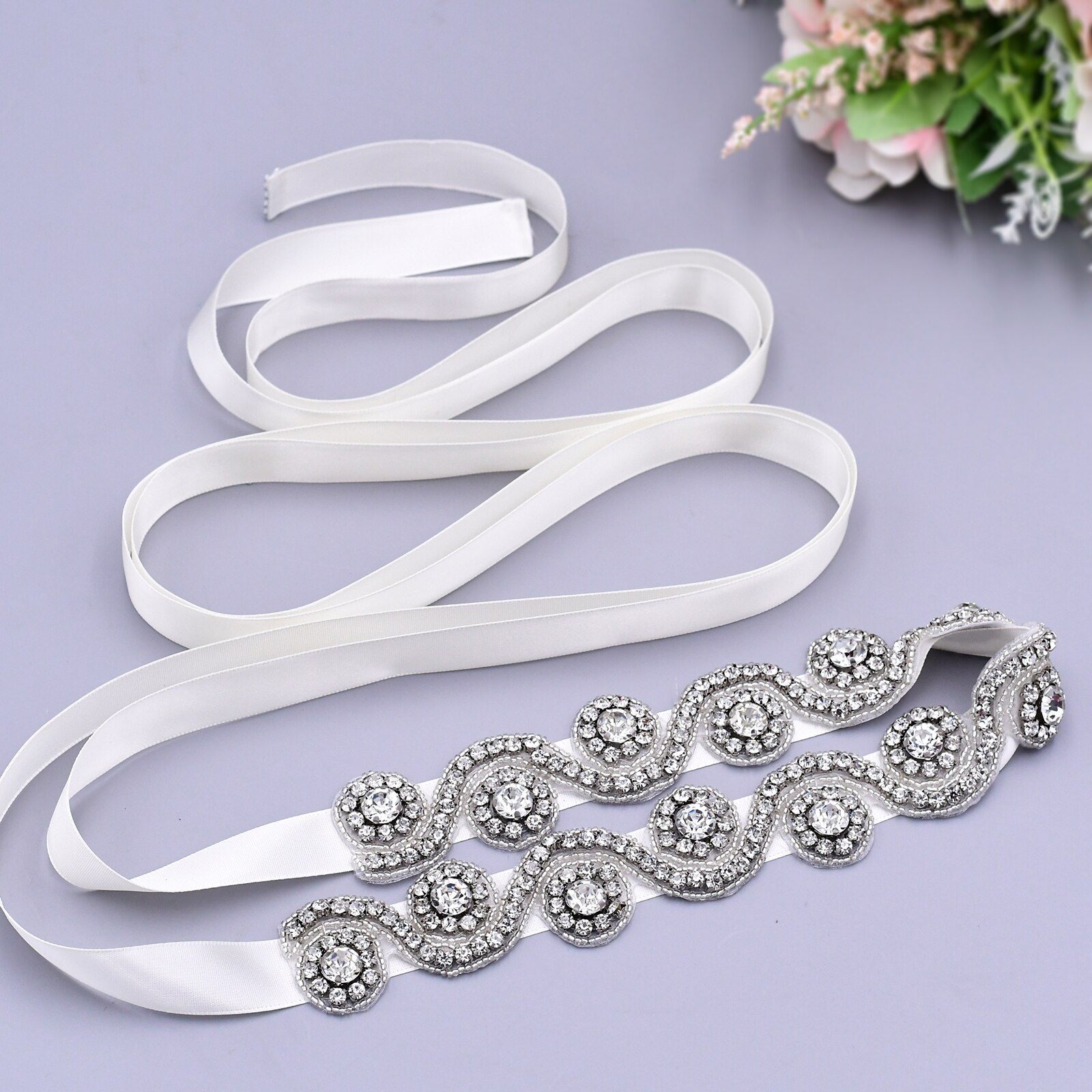 ZMS10 Hochzeit Gürtel Braut Gürtel Silber Diamant Gürtel Hochzeit Zubehör Gürtel für Frauen Hochzeit Kleid Schärpe für Abend Party Kleider